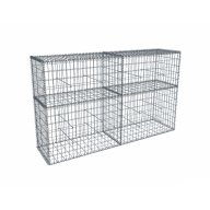 Kit gabion 2m de longueur, 120cm (H) x 50cm (L), pour clôture, assemblage spirales, mailles 5 x 10 cm, grilles non visibles mailles 10 x 10 cm