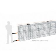 Kit gabion 30 m de longueur, 120cm (H) x 50cm (L), pour clôture, assemblage agrafes, mailles 5 x 10 cm, grilles non visibles mailles 10 x 10 cm