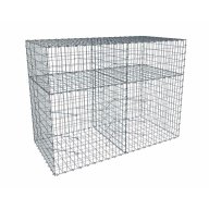 Kit gabion 2m de longueur, 150cm (H) x 100cm (L), pour clôture, assemblage agrafes, mailles 5 x 10 cm, grilles non visibles mailles 10 x 10 cm