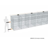 Kit gabion 30 m de longueur, 150cm (H) x 100cm (L), pour clôture, assemblage agrafes, mailles 5 x 10 cm, grilles non visibles mailles 10 x 10 cm