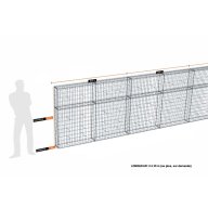 Kit gabion 6 m de longueur, 150cm (H) x 20cm (L), pour clôture, assemblage spirales, mailles 5 x 10 cm, grilles non visibles mailles 10 x 10 cm