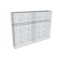 Kit gabion 2m de longueur, 150cm (H) x 30cm (L), pour clôture, assemblage spirales, mailles 5 x 10 cm, grilles non visibles mailles 10 x 10 cm