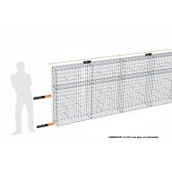 Kit gabion 6 m de longueur, 150cm (H) x 30cm (L), pour clôture, assemblage spirales, mailles 5 x 10 cm, grilles non visibles mailles 10 x 10 cm