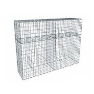 Kit gabion 2m de longueur, 150cm (H) x 50cm (L), pour clôture, assemblage agrafes, mailles 5 x 10 cm, grilles non visibles mailles 10 x 10 cm