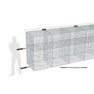 Kit gabion 30 m de longueur, 170cm (H) x 100cm (L), pour clôture, assemblage agrafes, mailles 5 x 10 cm, grilles non visibles mailles 10 x 10 cm