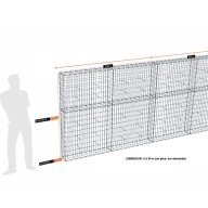 Kit gabion 14 m de longueur, 170cm (H) x 20cm (L), pour clôture, assemblage agrafes, mailles 5 x 10 cm, grilles non visibles mailles 10 x 10 cm