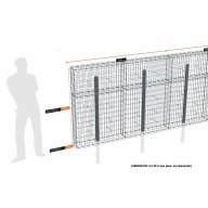 Kit gabion 26 m de longueur, 170cm (H) x 20cm (L), pour clôture, assemblage agrafes, mailles 5 x 10 cm, avec poteaux raidisseurs à sceller