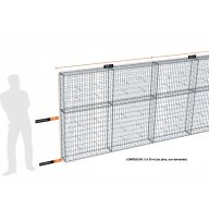 Kit gabion 16 m de longueur, 170cm (H) x 20cm (L), pour clôture, assemblage spirales, mailles 5 x 10 cm, grilles non visibles mailles 10 x 10 cm