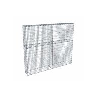 Kit gabion 2m de longueur, 170cm (H) x 30cm (L), pour clôture, assemblage agrafes, mailles 5 x 10 cm, grilles non visibles mailles 10 x 10 cm