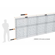 Kit gabion 12 m de longueur, 170cm (H) x 30cm (L), pour clôture, assemblage agrafes, mailles 5 x 10 cm, grilles non visibles mailles 10 x 10 cm