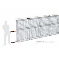 Kit gabion 14 m de longueur, 170cm (H) x 30cm (L), pour clôture, assemblage spirales, mailles 5 x 10 cm, grilles non visibles mailles 10 x 10 cm