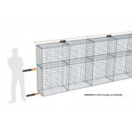 Kit gabion 30 m de longueur, 170cm (H) x 50cm (L), pour clôture, assemblage spirales, mailles 5 x 10 cm, grilles non visibles mailles 10 x 10 cm