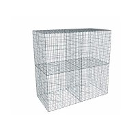 Kit gabion 2m de longueur, 200cm (H) x 100cm (L), pour clôture, assemblage agrafes, mailles 5 x 10 cm, grilles non visibles mailles 10 x 10 cm