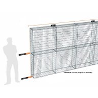 Kit gabion 24 m de longueur, 200cm (H) x 30cm (L), pour clôture, assemblage spirales, mailles 5 x 10 cm, grilles non visibles mailles 10 x 10 cm