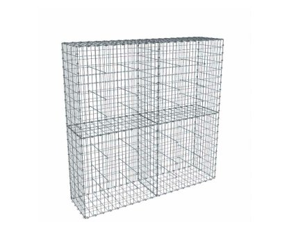 Vignette Kit gabion 2m de longueur, 200cm (H) x 50cm (L), pour clôture, assemblage agrafes, mailles 5 x 10 cm, grilles non visibles mailles 10 x 10 cm