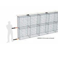 Kit gabion 30 m de longueur, 200cm (H) x 50cm (L), pour clôture, assemblage spirales, mailles 5 x 10 cm, grilles non visibles mailles 10 x 10 cm
