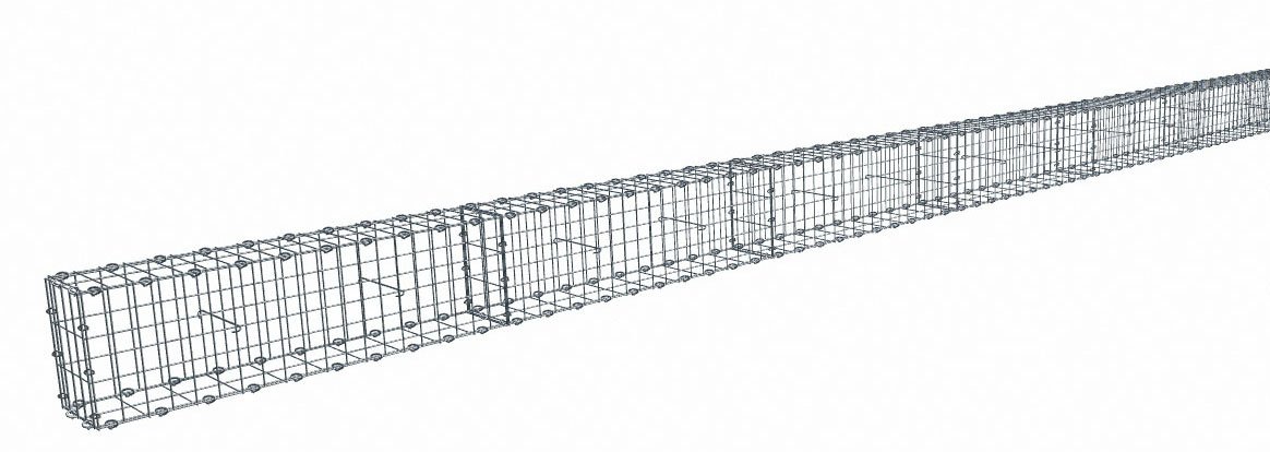 Kit gabion 30 m de longueur, 30cm (H) x 20cm (L), pour clôture, assemblage agrafes, mailles 5 x 10 cm, grilles non visibles mailles 10 x 10 cm