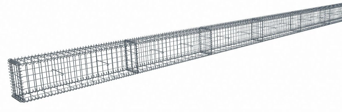 Kit gabion 18 m de longueur, 30cm (H) x 20cm (L), pour clôture, assemblage spirales, mailles 5 x 10 cm, grilles non visibles mailles 10 x 10 cm
