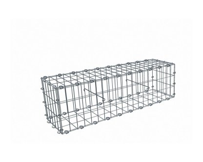 Vignette Gabion, longueur 100cm x 30cm(H) x 30(L), assemblage agrafes, mailles 5 x 10 cm, grilles non visibles mailles 10 x 10 cm Ø4mm
