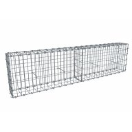 Kit gabion 2m de longueur, 50cm (H) x 20cm (L), pour clôture, assemblage agrafes, mailles 5 x 10 cm, grilles non visibles mailles 10 x 10 cm