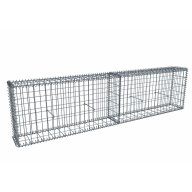 Kit gabion 2m de longueur, 50cm (H) x 20cm (L), pour clôture, assemblage spirales, mailles 5 x 10 cm, grilles non visibles mailles 10 x 10 cm