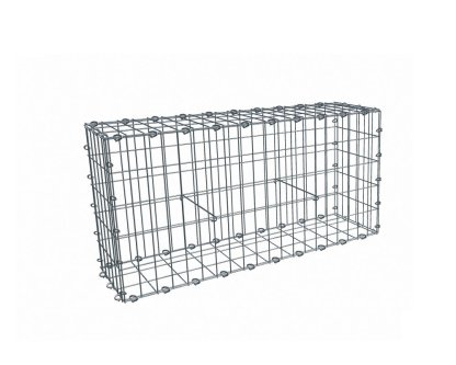 Vignette Gabion, longueur 100cm x 50cm(H) x 30(L), assemblage agrafes, mailles 5 x 10 cm, grilles non visibles mailles 10 x 10 cm Ø4mm