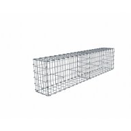 Kit gabion 2m de longueur, 50cm (H) x 30cm (L), pour clôture, assemblage agrafes, mailles 5 x 10 cm, grilles non visibles mailles 10 x 10 cm
