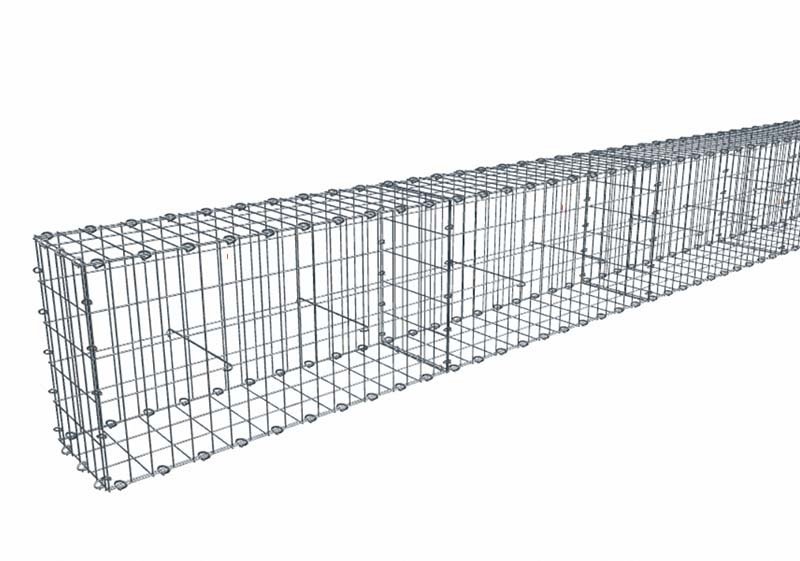 Kit gabion 30 m de longueur, 50cm (H) x 30cm (L), pour clôture, assemblage agrafes, mailles 5 x 10 cm, grilles non visibles mailles 10 x 10 cm