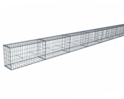 Vignette Kit gabion 10 m de longueur, 50cm (H) x 30cm (L), pour clôture, assemblage spirales, mailles 5 x 10 cm, grilles non visibles mailles 10 x 10 cm