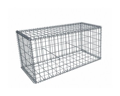 Vignette Gabion, longueur 100cm x 50cm(H) x 50(L), assemblage spirales, mailles 5 x 10 cm, grilles non visibles mailles 10 x 10 cm Ø4mm