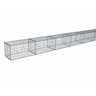 Kit gabion 22 m de longueur, 50cm (H) x 50cm (L), pour clôture, assemblage spirales, mailles 5 x 10 cm, grilles non visibles mailles 10 x 10 cm