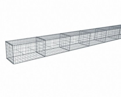 Vignette Kit gabion 4 m de longueur, 50cm (H) x 50cm (L), pour clôture, assemblage spirales, mailles 5 x 10 cm, grilles non visibles mailles 10 x 10 cm