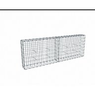 Kit gabion 2m de longueur, 70cm (H) x 20cm (L), pour clôture, assemblage agrafes, mailles 5 x 10 cm, grilles non visibles mailles 10 x 10 cm