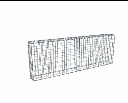 Vignette Kit gabion 2m de longueur, 70cm (H) x 20cm (L), pour clôture, assemblage agrafes, mailles 5 x 10 cm, grilles non visibles mailles 10 x 10 cm