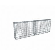 Kit gabion 2m de longueur, 70cm (H) x 20cm (L), pour clôture, assemblage spirales, mailles 5 x 10 cm, grilles non visibles mailles 10 x 10 cm