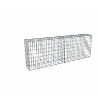 Kit gabion 2m de longueur, 70cm (H) x 30cm (L), pour clôture, assemblage agrafes, mailles 5 x 10 cm, grilles non visibles mailles 10 x 10 cm