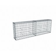 Kit gabion 2m de longueur, 70cm (H) x 30cm (L), pour clôture, assemblage spirales, mailles 5 x 10 cm, grilles non visibles mailles 10 x 10 cm