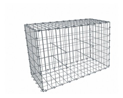 Vignette Gabion, longueur 100cm x 70cm(H) x 50(L), assemblage agrafes, mailles 5 x 10 cm, grilles non visibles mailles 10 x 10 cm Ø4mm