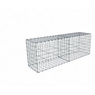 Kit gabion 2m de longueur, 70cm (H) x 50cm (L), pour clôture, assemblage agrafes, mailles 5 x 10 cm, grilles non visibles mailles 10 x 10 cm