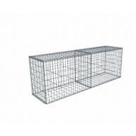 Kit gabion 2m de longueur, 70cm (H) x 50cm (L), pour clôture, assemblage spirales, mailles 5 x 10 cm, grilles non visibles mailles 10 x 10 cm