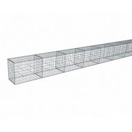 Kit gabion 12 m de longueur, 70cm (H) x 50cm (L), pour clôture, assemblage spirales, mailles 5 x 10 cm, grilles non visibles mailles 10 x 10 cm