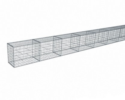 Vignette Kit gabion 12 m de longueur, 70cm (H) x 50cm (L), pour clôture, assemblage spirales, mailles 5 x 10 cm, grilles non visibles mailles 10 x 10 cm