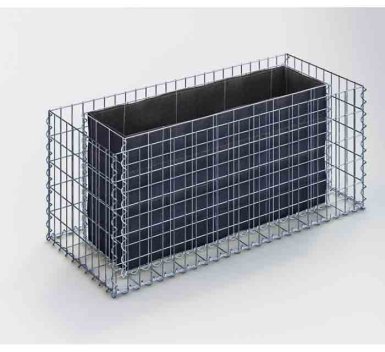 Vignette Jardinière Gabion 120 x 50 x 50 cm, maille 5 x 10 cm