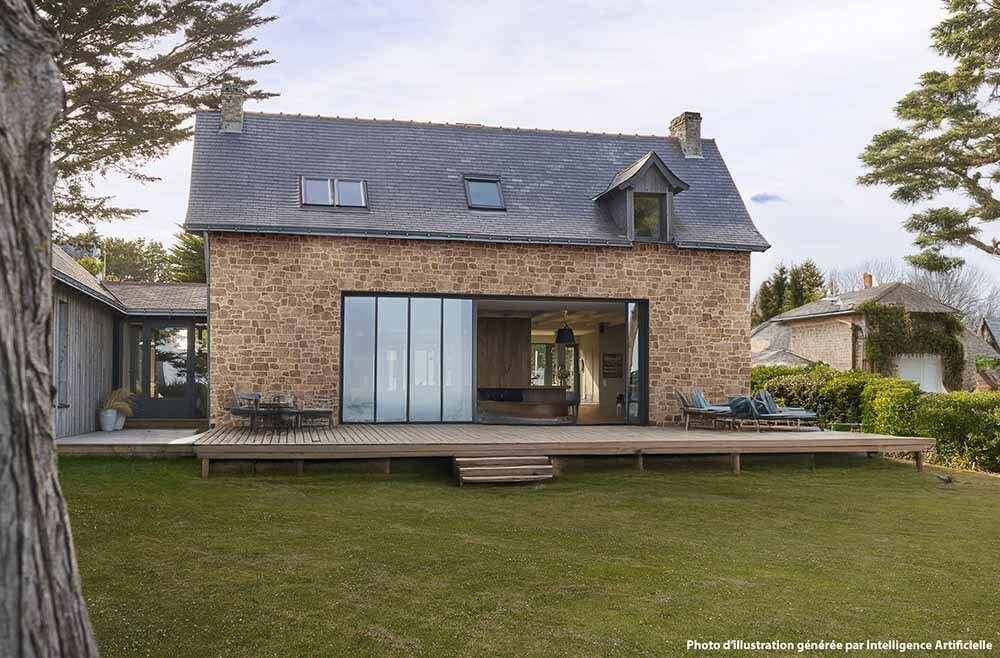 Kit ITE PSE TH31, 120 mm, 20m2 avec parement granit vieilli ton rosé