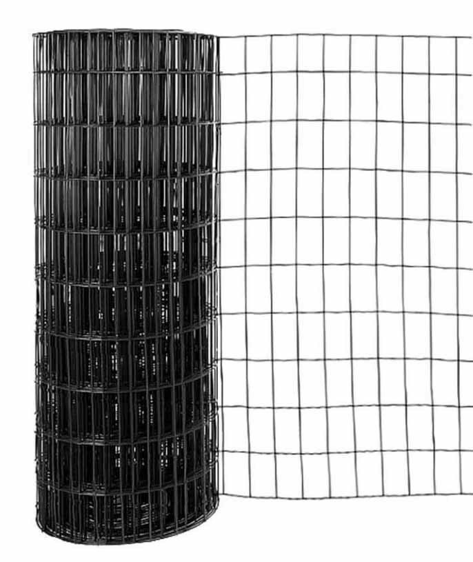 Kit grillage soudé 25 ml, fil de 2.1 mm, hauteur 1.00 m, gris, scellement en pleine terre