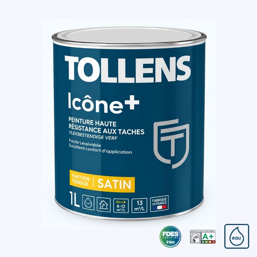 Peinture haute résistance aux taches Tollens Icône+ satin, pot de 1 L