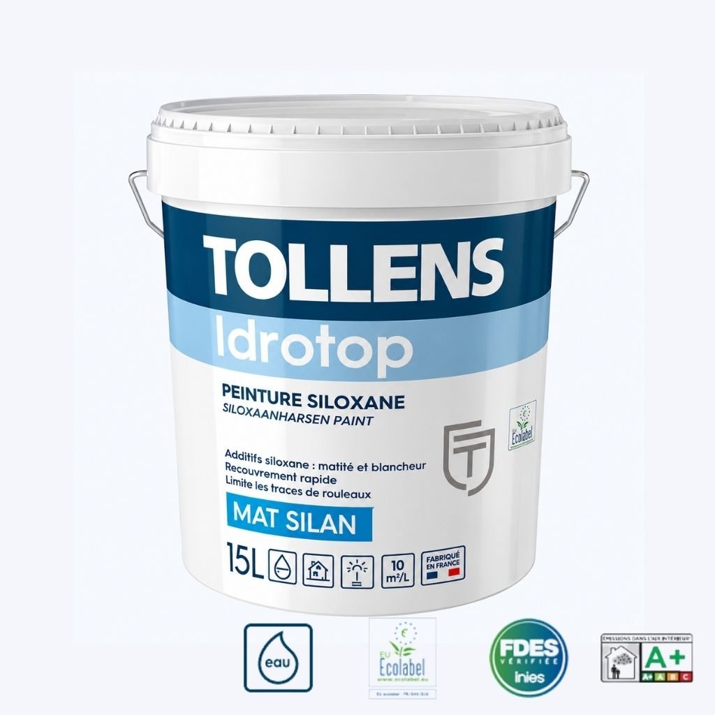 Peinture siloxane Tollens Idrotop mat silan, seau de 15 L