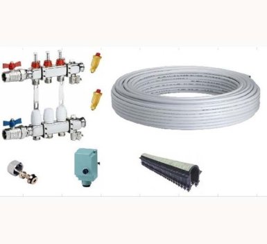 Vignette Kit plancher chauffant hydraulique 70 m² – Collecteur inox avec débitmètres – Multicouche