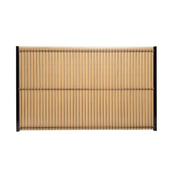 Vignette Kit d'occulation PVC couleur bois pour grillage rigide de 2,43 m de hauteur (pour 1 panneau) - Largeur maille 50 mm