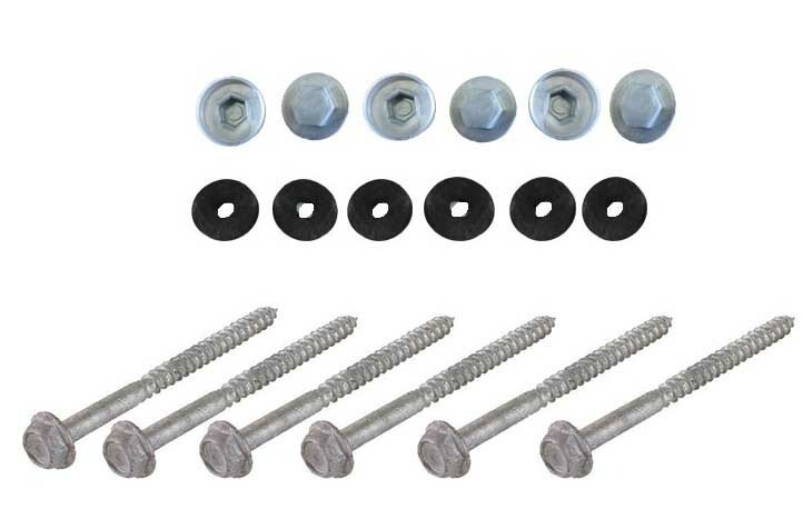 Kit de fixation pour profil 32 mm aluminium, sachet de 50 vis avec capuchons et rondelles
